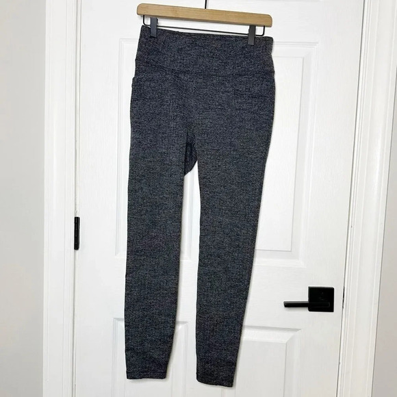 ATHLETA Gray Herringbone‎ Metro High Waisted Leggings Size Medium Athleisure - Picture 1 of 7